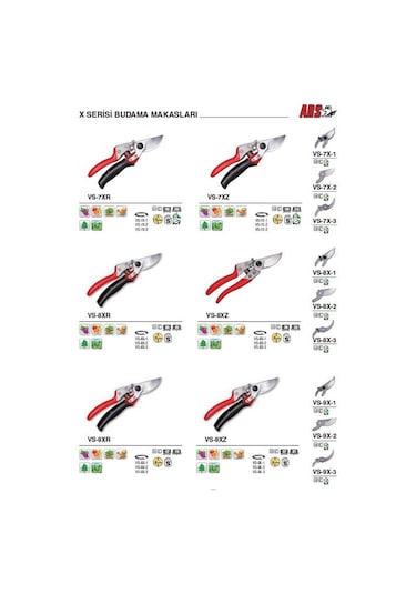 Ars Vs-7Xr Budama Makası Döner Saplı  180Mm