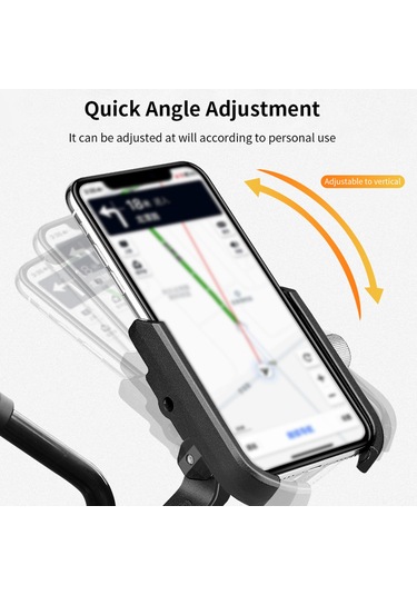 Lemestar Alüminyum Alyuminyum Bisiklet-motosiklet Telefon Tutucu, 4.5-6.8 İnç İçin El Tutucu Tipi Navigasyon Stantı, Siyah Siyah