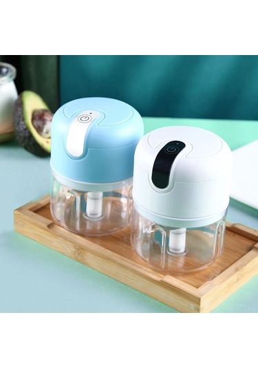 Elektrikli Sarımsak Ezici Usb Şarj Edilebilir 250ml Mini Gıda Parçalayıcı Sebze White Beyaz