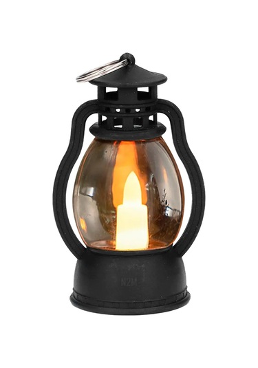 Xindoker Siyah Retro Led Feneri, Isımsı Beyaz Işık, Akülü, Askı Özelliği, Partiler/wedding Dekorasyonu, 95x43mm