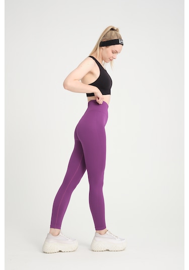 Gymhams Mor Kalçası Büzgülü Premium Fitilli Ekstra Push Up Yüksek Bel Esnek Toparlayıcı Spor Tayt