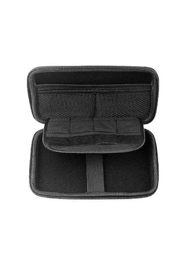 Vkemall Siyah Pu+eva 3c Dijital Aletler Çantası, Seyahat İçin Çok Fonksiyonlu Elektronik Cihaz Saklama Çantası 19 12 4.5cm Siyah