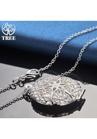 925 Ayar Gümüş Fotoğraf Çerçevesi Kolye Kolye Takı