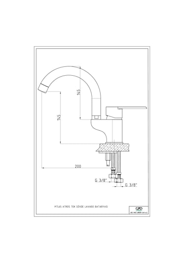 Gpd Atros Mtl65 Tek Gövde Lavabo Bataryası