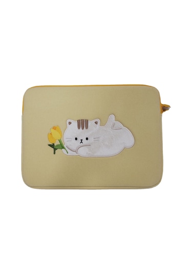 Yifomall 15 İnç Kedi Ve Lale Desenli Stylish Cihaz Koruyucu Laptop Tablet İç Çantası Diğer