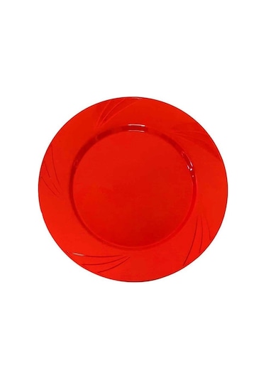 Kristal Tabak Kırmızı 22 Cm 6'lı