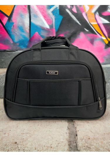 Kaliteli Siyah Su Geçirmez Kalın Kumaş Astarlı Seyahat Gezi Çantası 60cmx36cm Siyah