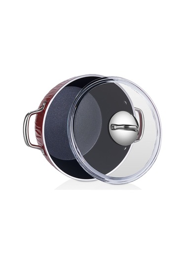 Markiz Alüminyum Granit 7 Parça Tencere Seti Kırmızı