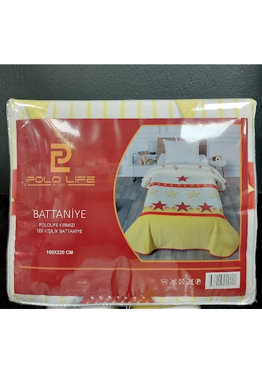 Polo Life Taraftar Yıldız Tek Kişilik Battaniye -gs Sarı Kırmızı Sarı - Kırmızı