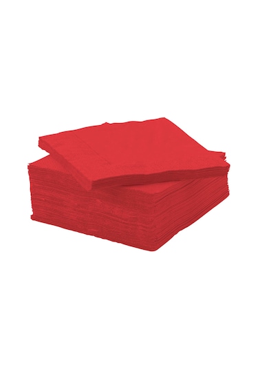 IKEA FANTASTISK 50 ADET 3 KATLI PEÇETE 24x24 CM - KIRMIZI