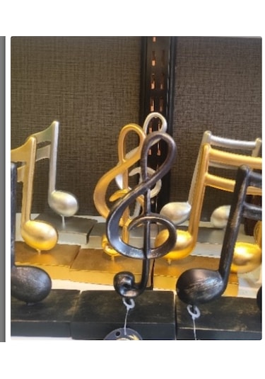 10cm-20cmlik Kırılmaz Polyester Siyah Renk,nota Desenli Biblo