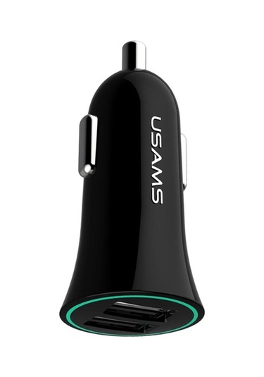 Usams Us-cc013 2.1a 2 Usb Bağlantı Noktalı Araç Şarj Cihazı İphone7 Samsung S8 Xiaomi 6 - Siyah