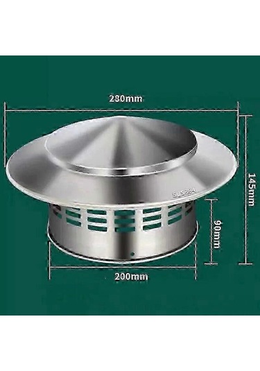 Paslanmaz Çelik Baca Kapağı Yağmur Başlığı Soba Boruları İçin Paslanmaz Çelik Izgara - İyi 200 Mm Diğer