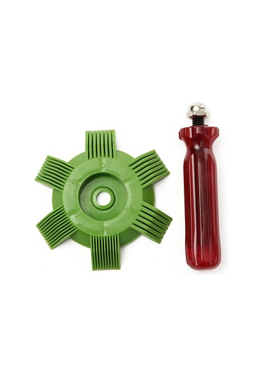 Fosenze Soğutucu Radyatör Temizlik Seti: Yeşil Plastik + Paslanmaz Çelik Kanat Tırnakları, Kondenser Evaporatör Düzeltici