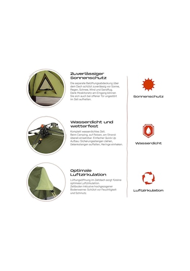 Where Tomorrow Dreieck Otomatik Çadır-yeşil Yeşil