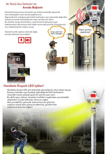 Ids -14mp - Gece Görüşlü - Elektrikli 4g Sım Kartlı Güvenlik Kamerası