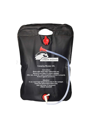 Urban Badger Katlanabilir 20 Litre Kamp Duşu Başlık Ve Hortum İle Beraber Siyah