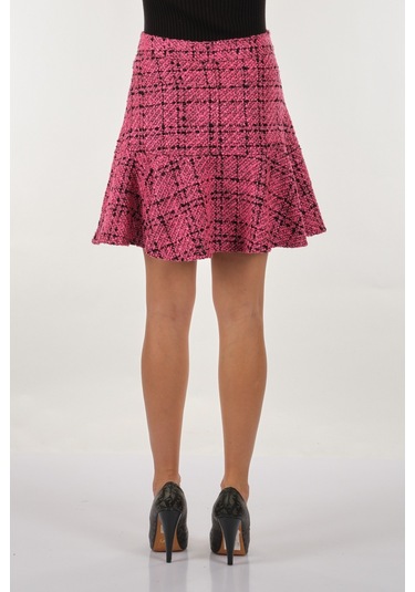 Unique Mode Kırçıllı Normal Bel Fuşya Kadın Etek Uw233702 001
