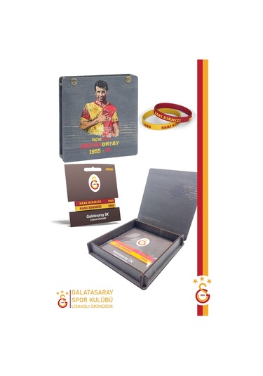 Galatasaray Orijinal Lisanslı Sarı Kırmızı 1905 2'li Çocuk Bileklik Metin Oktay Baskılı Hediyelik Ahşap Kutulu Sarı - Kırmızı