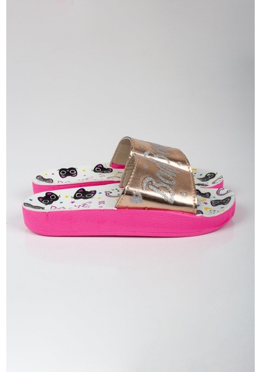 Kız Çocuk Minik Kedi Temalı Bodrum Yazılı Terlik-5793-sarı Sarı