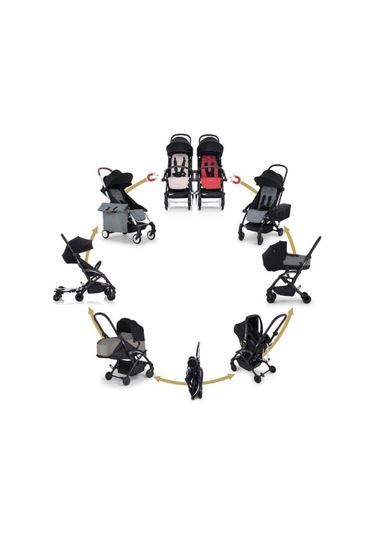 Connect 3 Bebek Arabası Black-olive Travel Set Citi-2 Grey