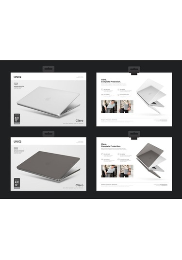 Macbook Pro 14 İnç M4/pro/max A3401 A3112 A3185 Uyumlu Kılıf Claro Mat Koruyucu Kapak Grey