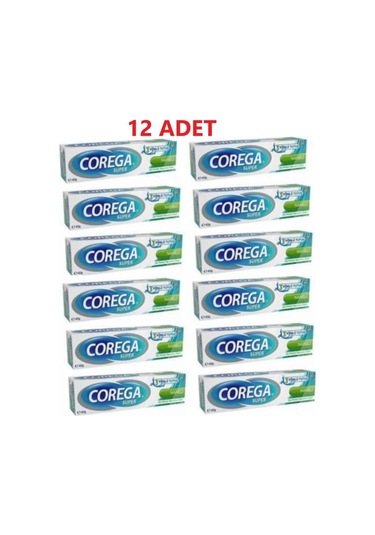 Süper Diş Protezi Yapıştırıcı Naneli Krem 40 Gr 12 Adet