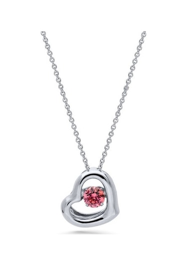 Pembe Taşlı Kalp Set