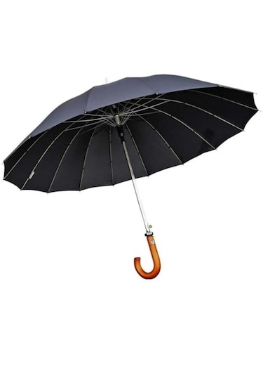 16 Çelik Telli Premium Lüx Erkek Protokol Ahşap Saplı Baston Şems Siyah