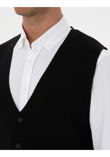 Pierre Cardin Erkek Siyah Yelek Triko 50317313-vr046 Siyah