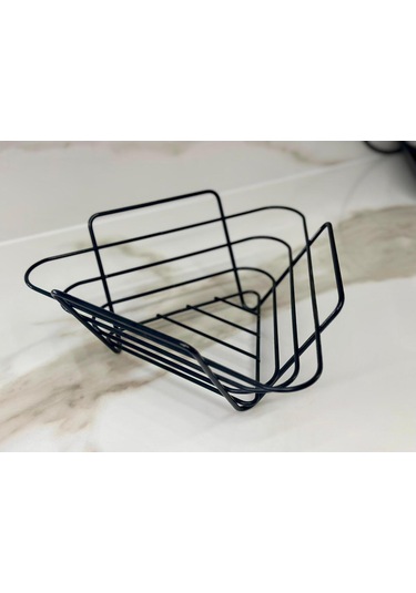 Üçgen Sepet, Meyve Sepeti, Ekmek Sepeti, Modern Tel Sepet Siyah