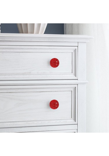 Yifomall Simli Taşlı Kristal Küre Tutamak - Dolap Ve Çekmeceler İçin Şık Kırmızı Kapı Kolu