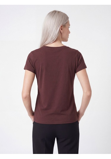 LOFT Regular Fit Kadın Tshirt K.kol Lf2040480 Q1.v1 Kahverengi