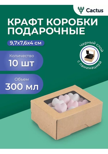 Cactus Pencereli Kraft Kutu 215129698 100 adet