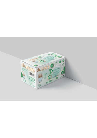 Acura Cerrahi Meltblown Maske3 Katlı Lastikli Burun Telli 50 Adet