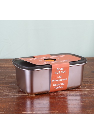 Ruicoo 1000ml Paslanmaz Çelik Yemek Saklama Kutusu - Hijyenik, Anti-korozif, Piknik Ve Bento İçin Dayanıklı Gümüş