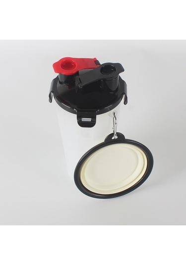 Szypzstore Pet Home Çift Odalı Pet Içme Şişesi Ve Katlanabilir Kase - Beyaz Bfbfo0