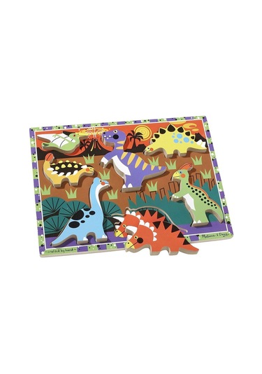 Melissa&Doug Ahşap Tombul Puzzle Dinazorlar Yapboz