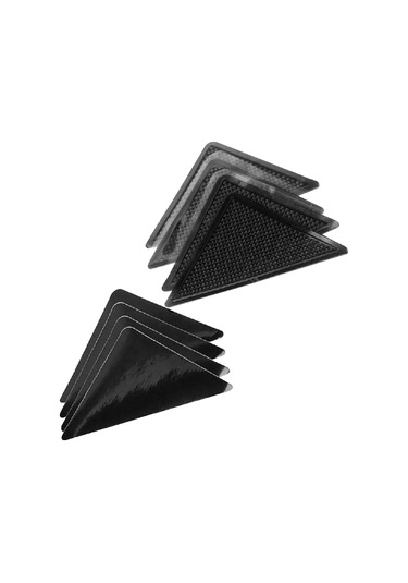 Hombey Su Geçirmez Halı Kayma Engeli, Üçgen Sabitleyici, Tekrarlı Kullanım, Silikon Malzeme, 4 Adet Ana + 4 Adet Yardımcı Sticker Diğer