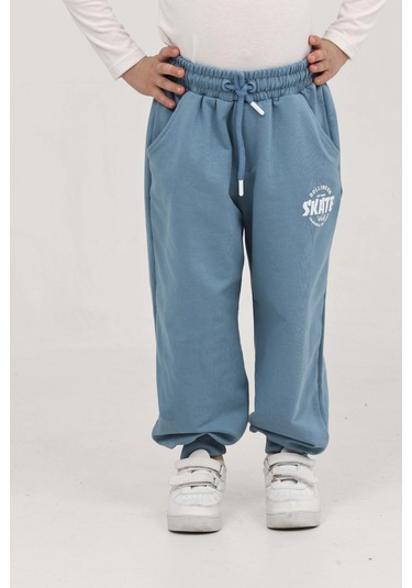 Toontoy Erkek Çocuk Skate Baskılı Eşofman Alt Antrasit Melanj