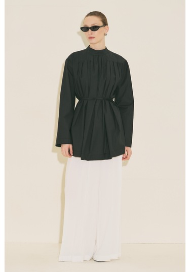 Manuka Pliseli Tunik Siyah Ss26tnk00004-01 Siyah