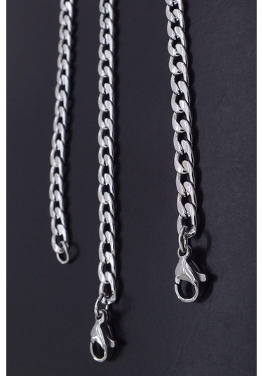 Gurmet Erkek Çelik Zincir Kolye Ince 4 Mm 56 Cm Eck06