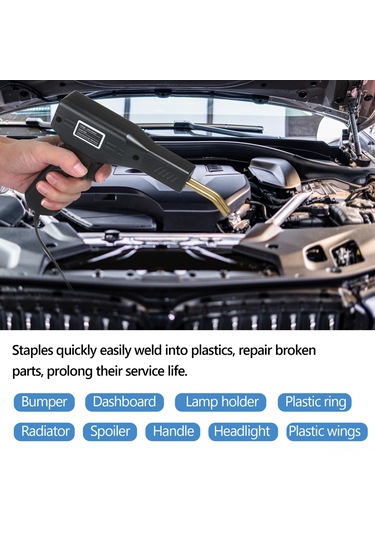 Hangfox Plastik Araba Tampon Tamir Seti: 50w Kaynak Makinesi + 200 Çivi + Teski + Pense, Kutu Paketi, Avrupa Standartı 220v Kırmızı