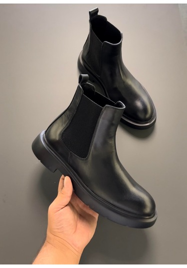 Lfr-5455 Derı Merdane Bot Siyah Siyah