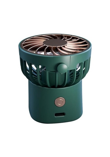 Açık Portatif Küçük Bel Fan, Mini Küçük Asılı Boyun Fanı, Usb Masaüstü Fan 7373 Yeşil