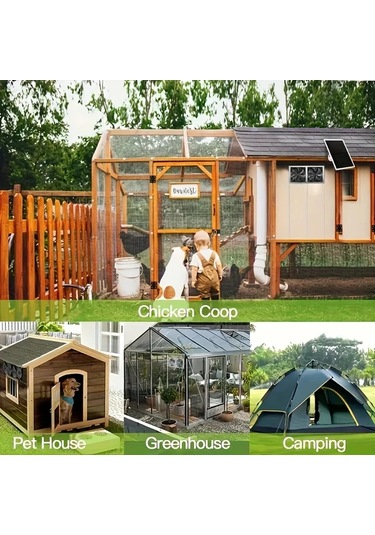 Dashanshop Siyah 10w 12v Güneş Enerjili Çift Fan Kümes Sera Dolap Hayvan Evi Pencere Havalandırma