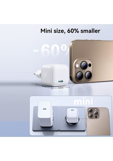 Tongxida Joyroom Jr-tcg15 30w Mini Hızlı Şarj Adaptörü, Ab Tak, Beyaz Beyaz