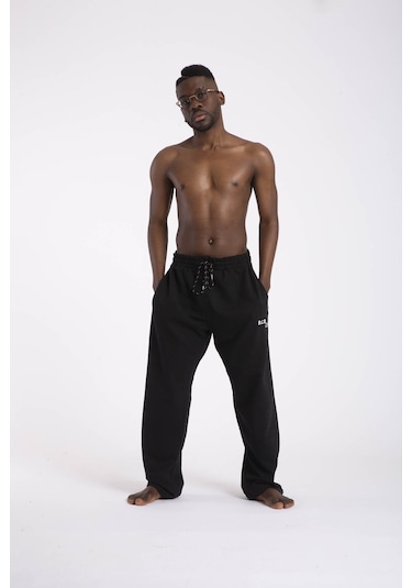 Büyük Beden Erkek Eşofman Altı Cepli Fermuarlı Blr-08- 1000 Siyah