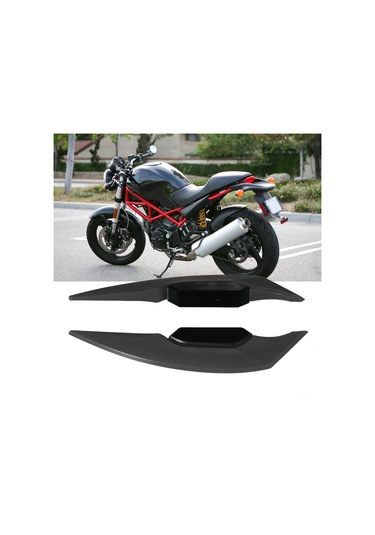 Lemestar Motorcycle Spoiler Kanat Çifti - Elektrikli Bisiklet, Atv, Motosiklet Uyumlu - Siyah Abs Malzeme - Kolay Kurulum Siyah