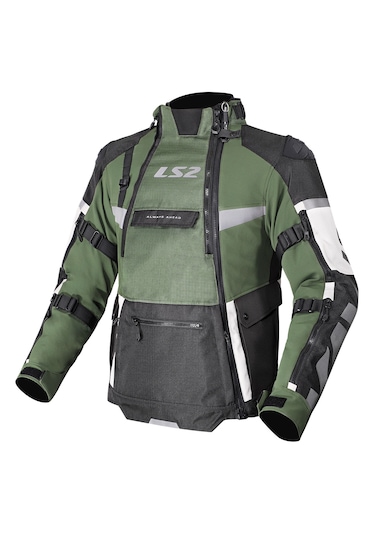 Ls2 X-master Siyah-yeşil-gri 4 Mevsim Motosiklet Montu
